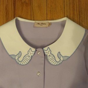 Miss Patina London Kitty Mermaid Lavender Blouse